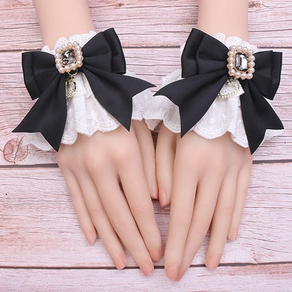 Kei Bowknot Wrist Options Jirai Heart Cuffs Charm 4 Color Lace Rhinestone
