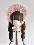 Bonnet Pearl (Lace Accents) Pink Chain Lolita Pastel