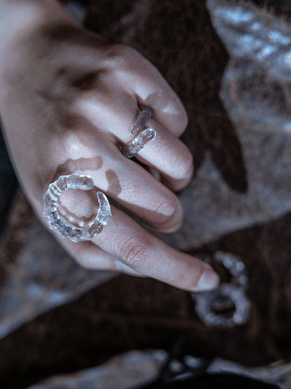 スチームパンクなセミシアー昆虫型リング