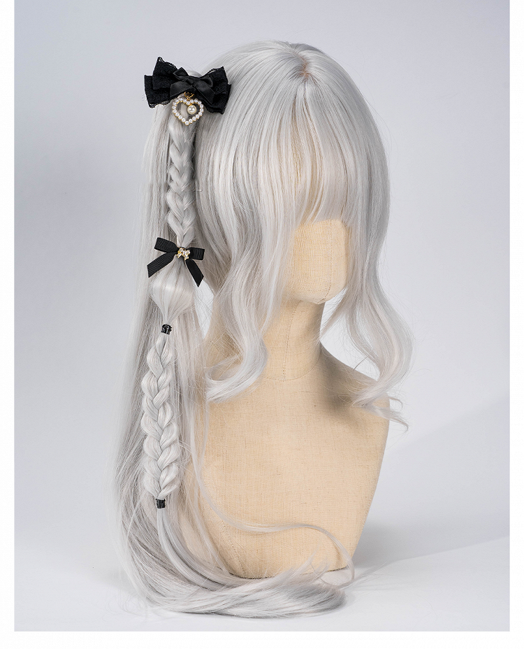 5色のビーズハートチャーム ジライケイ レースリボンヘアクリップ