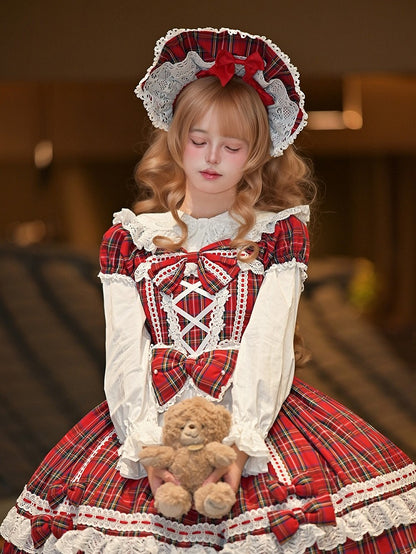 Sleeves with Lace Bunny Ears Blouse White Ruffled Long
