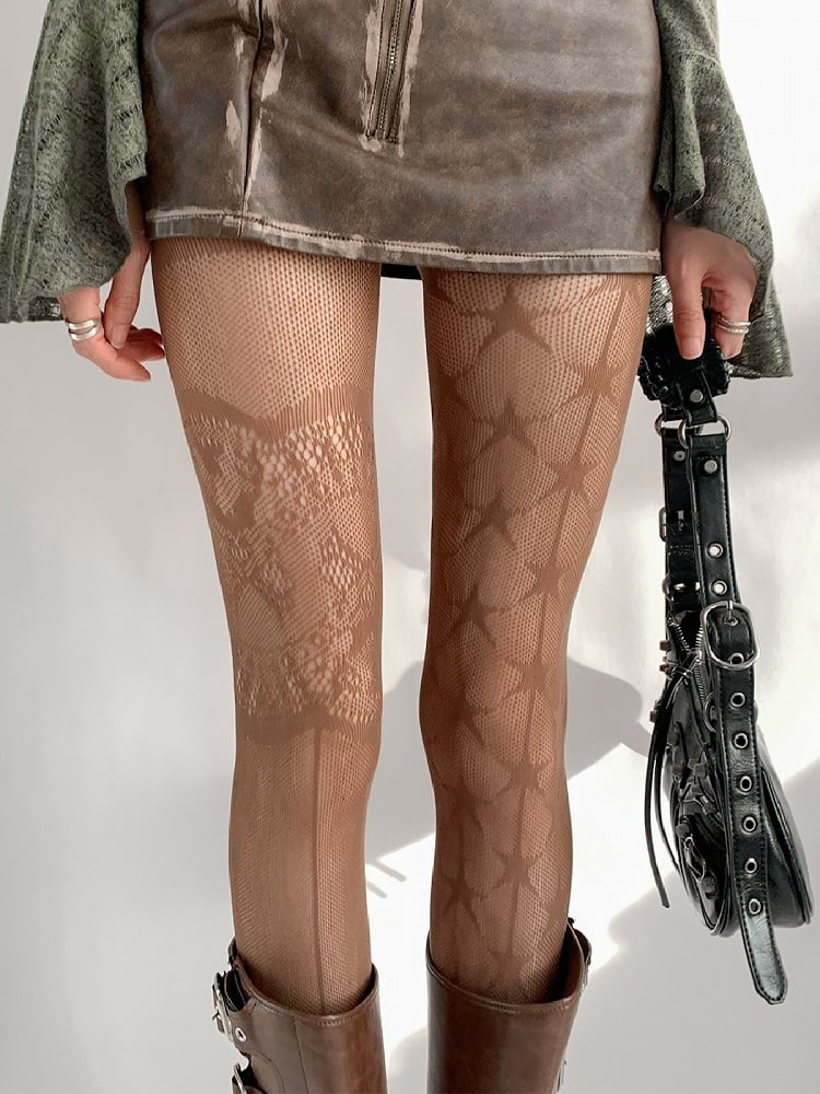Asymmetric Colors Lace Tights Design 5