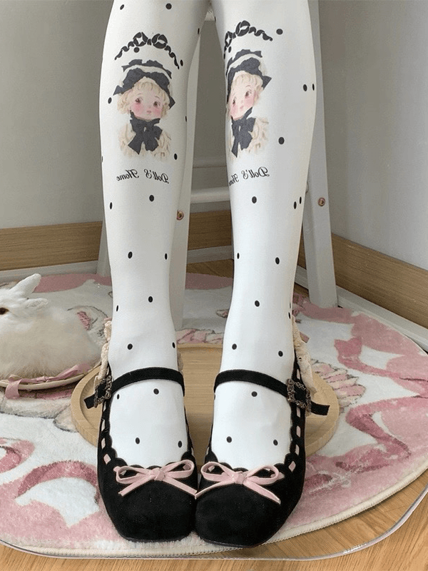 Shoes Toe Heel Back - with Square for Romantic Embellishment Black Mid Lace Pink Delicate Lolita Bow