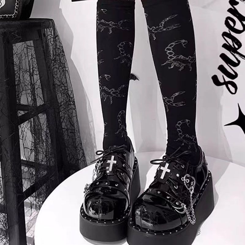 Holy Knight Lolita Punk Y2K Platform Mary Jane Shoes – Round Toe Thick Sole Leather | LilyVow