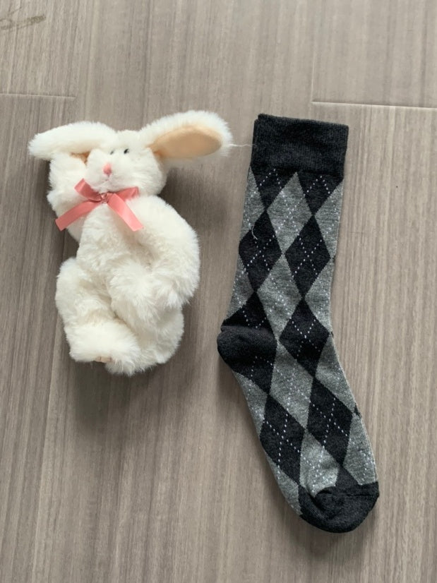 Pattern 4 Retro Diamond Socks Colors Cotton
