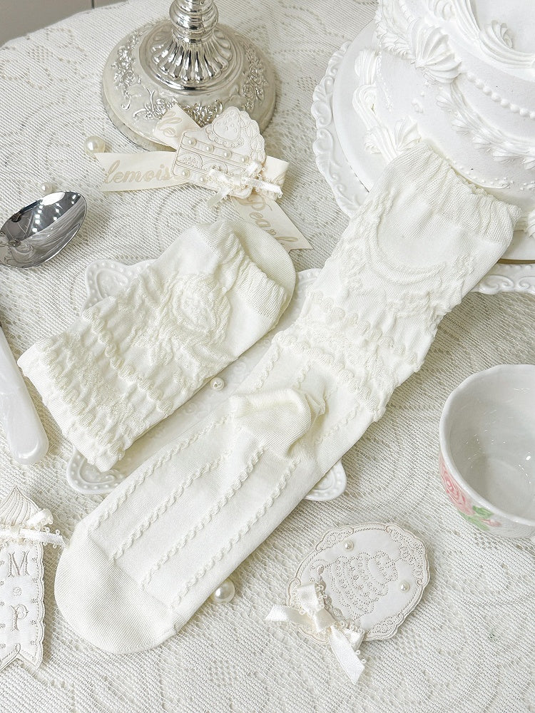 Baumwollsocken Cremeweiß