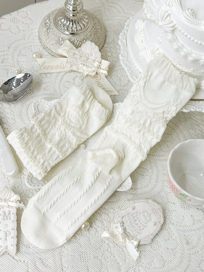 Baumwollsocken Cremeweiß