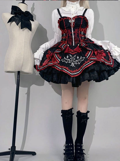 Bell Neckline White Ruffle Gothic Sleeves Shirt