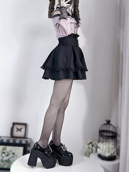 Jirai Dusty Blouse: Kei Buttons Pink Sweetheart