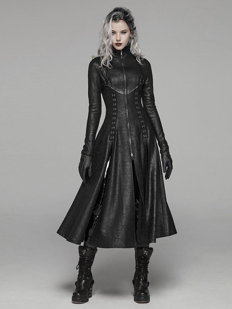 Black Dark Punk Long Coat