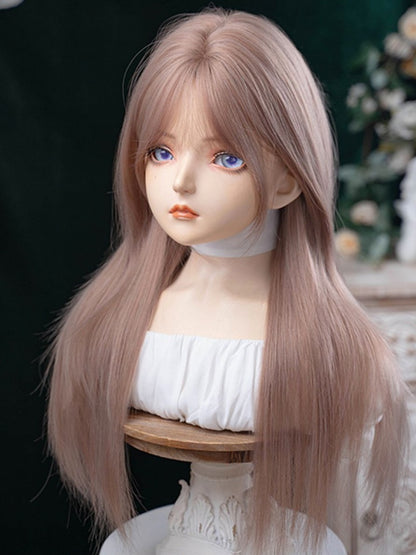 Braun mit Länge, glatt, Air-Perücke, Pony, 70 cm