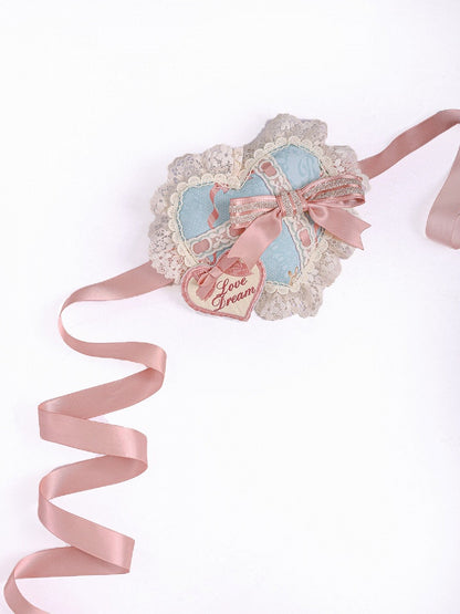 Pink & Blue Heart Lolita Hairband with Lace Accents - Alice Girl