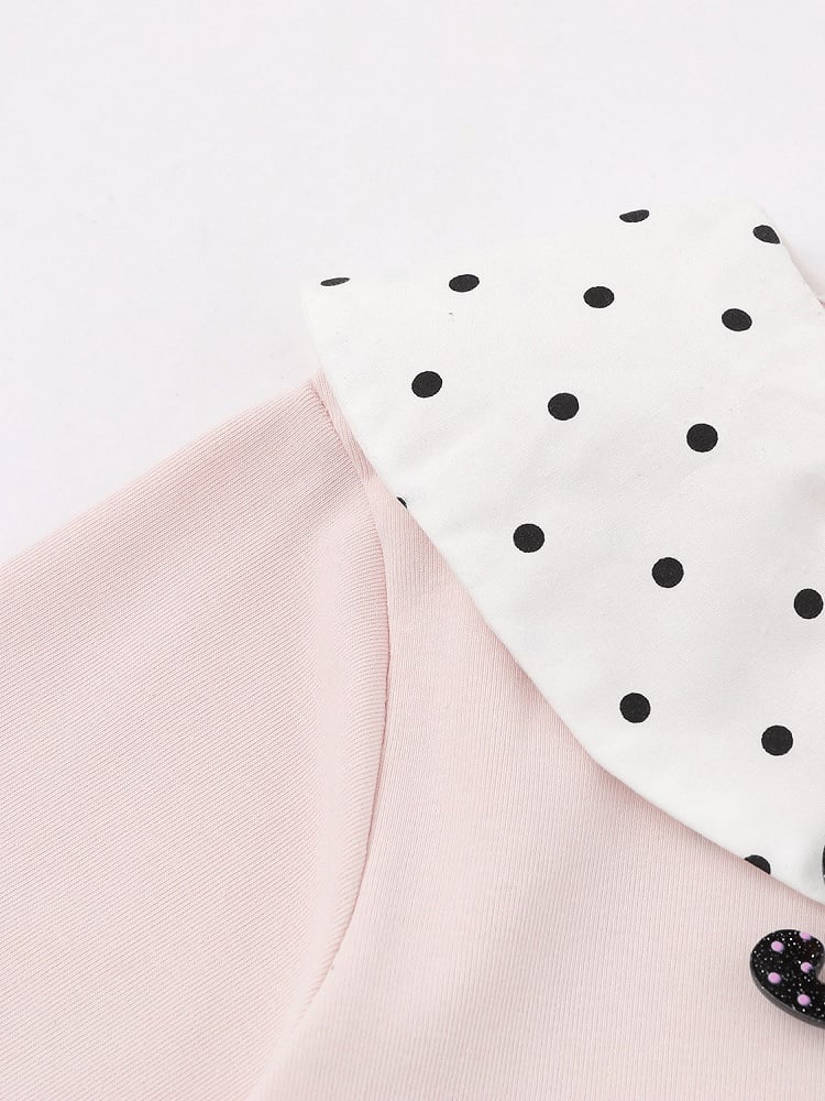 Pink Polka Dot Music Note Tie-Neck Top - Languid Park