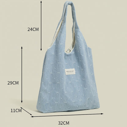 Decoration Shoulder Colors Canvas Bag Bowknot with 2