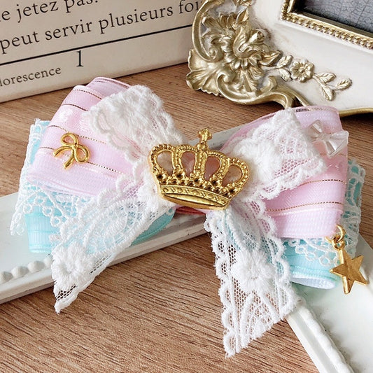 Star 2 Hime Bowknot Hairclip Lolita Options Charm