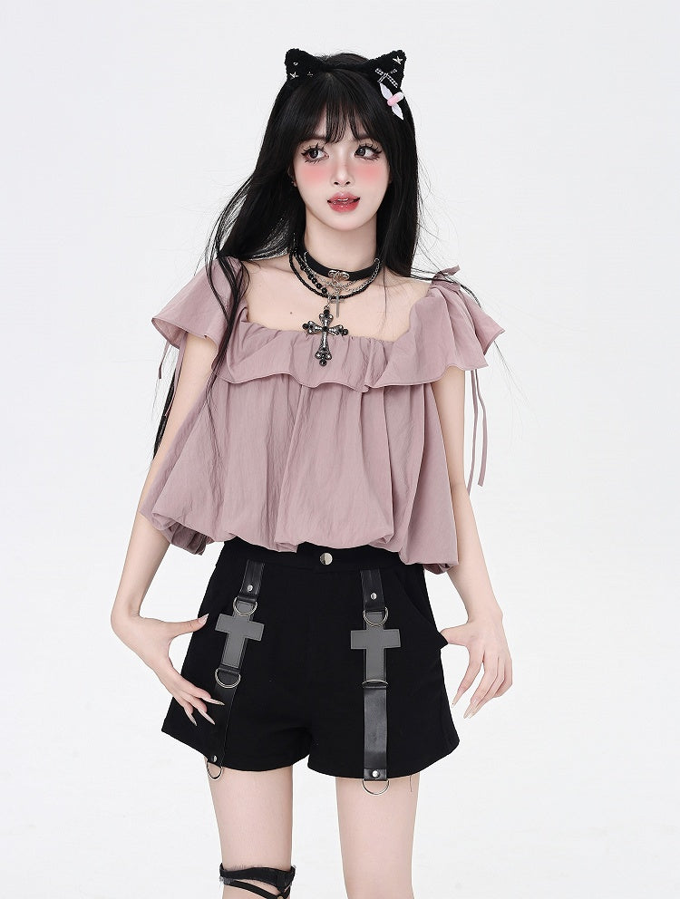 Three Pink Ways Top/Bubble Dusty Skirt Wear