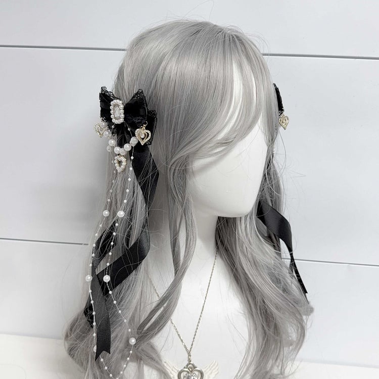 Jirai Hairclips Long Seiso Bow Style Kei Ponytail Colors Tails Spiral with Ribbon Six for