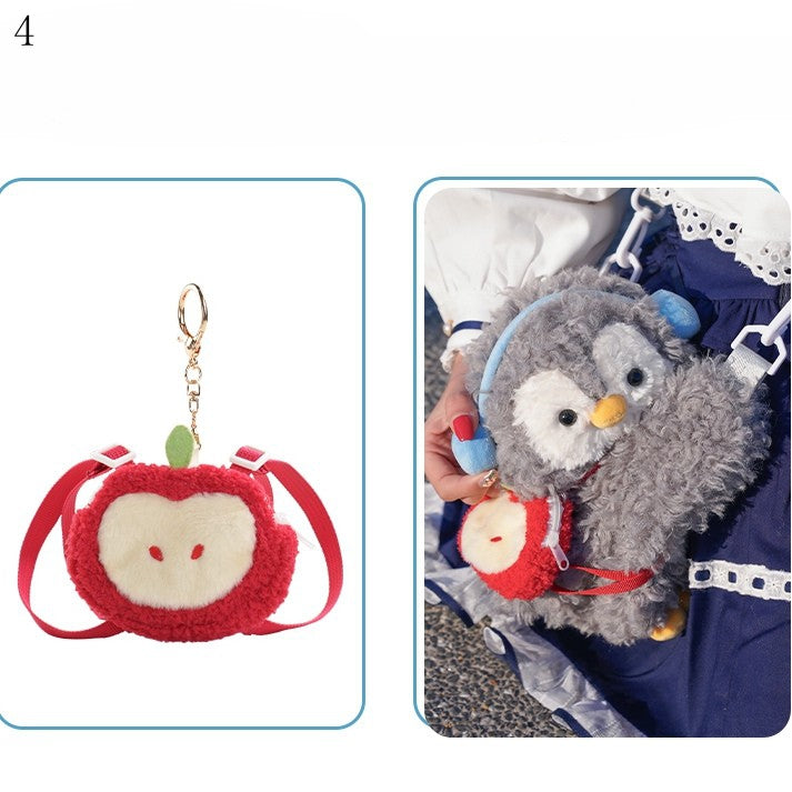 Light Middle/Large Keychain Plush + Options Gray 4 Penguin Backpack/Crossbody Size Bag Cute