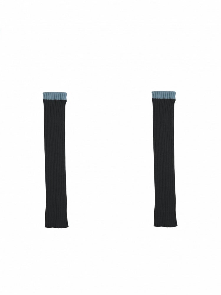 コントラストトリムニットレッグウォーマー