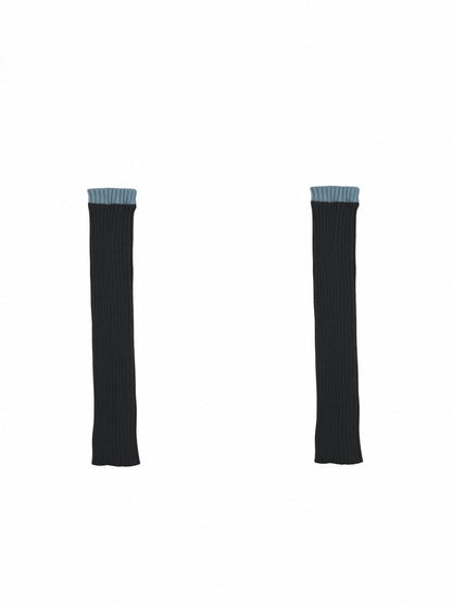 コントラストトリムニットレッグウォーマー
