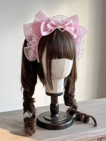 Sweet with Trim Bowknot Options Lolita and – KC Lace Decoration Heart 3 Color