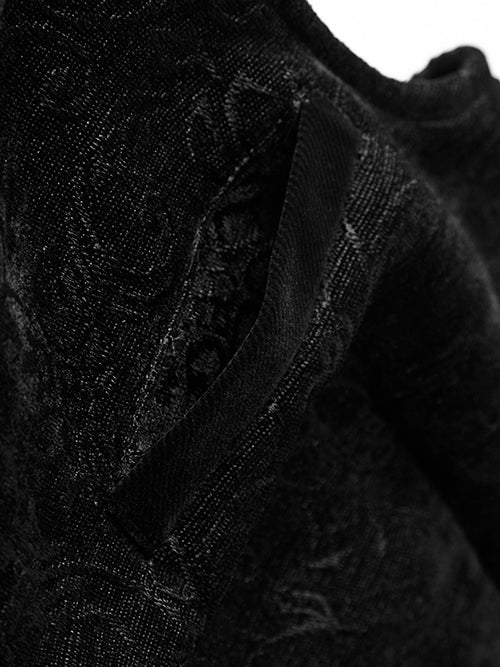 Black Vest Jacquard Steampunk Men's Vintage