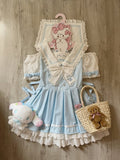 Trim Collar Blue Sailor Lace Daily Shoulder Cutout Kawaii Dress White with Design