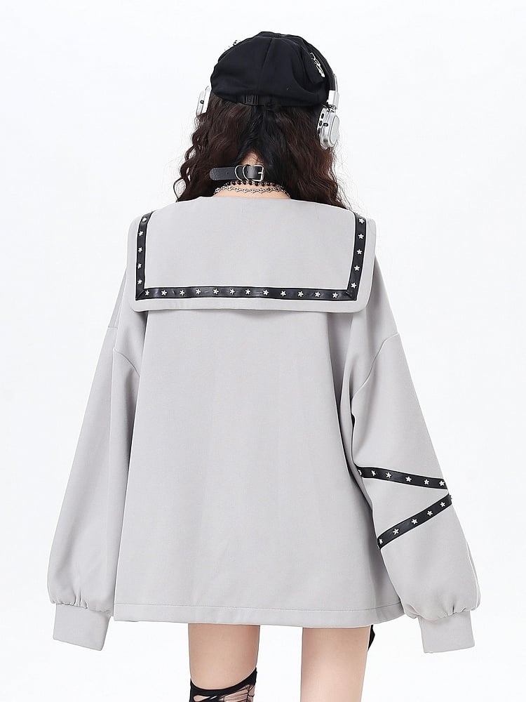 Jacket Gray Bittersweet Collar Accents Sailor - Star Light