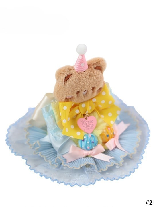 Lolita Clips Bear Ear Yellow Blue Sweet With Hairclip/Hairband/KC/Mini Plush Bowknot Hat