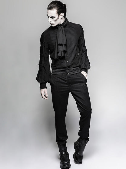 with Necktie Gentleman Shirt Black Steampunk