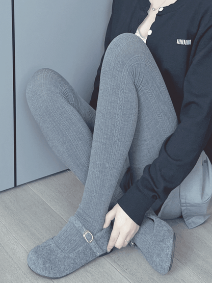 ライトグレー/ダークグレー/アプリコットタイツ