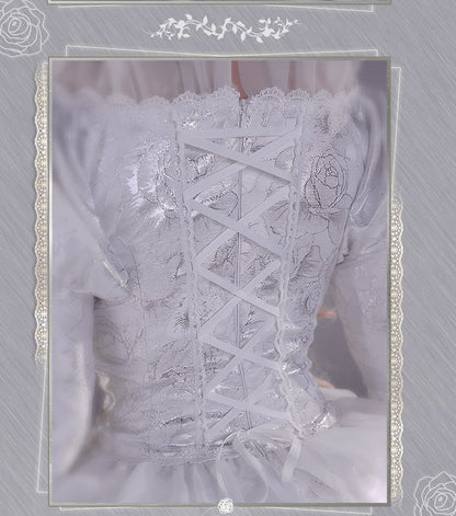 Rozen Maiden Kirakishou Weißes Kleid Lolita-Stil Cosplay Kostüm