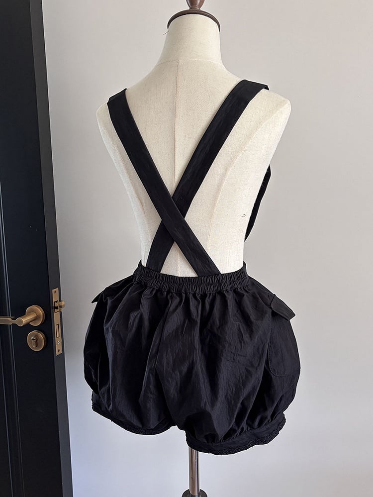 Straps Detachable Bloomers with Black Puffball