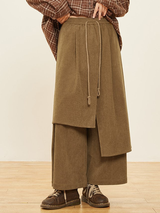 Asymmetrical Cut Pants 3 Wide-leg Design Colors