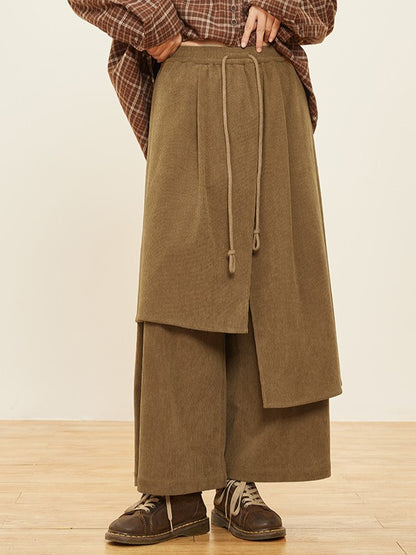 Asymmetrical Cut Pants 3 Wide-leg Design Colors
