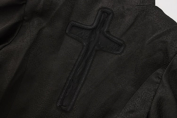 Black with Sleeves Collar Lolita Bell Top Ouji Stand Split-Tail