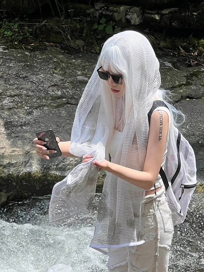 White Wig Bangs Full 68CM with Straight