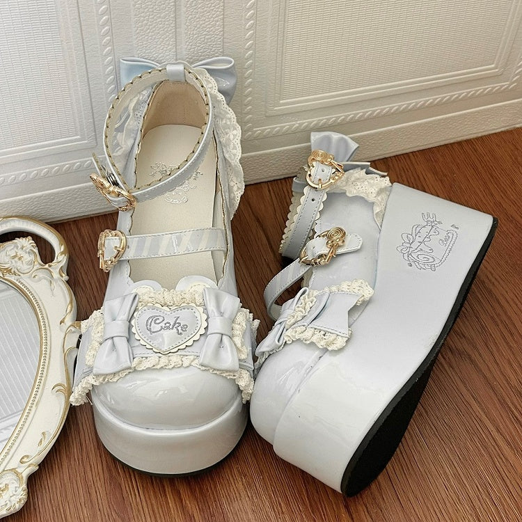 Platforms PU with Theme Sweet Lolita Teddy Bear Blue