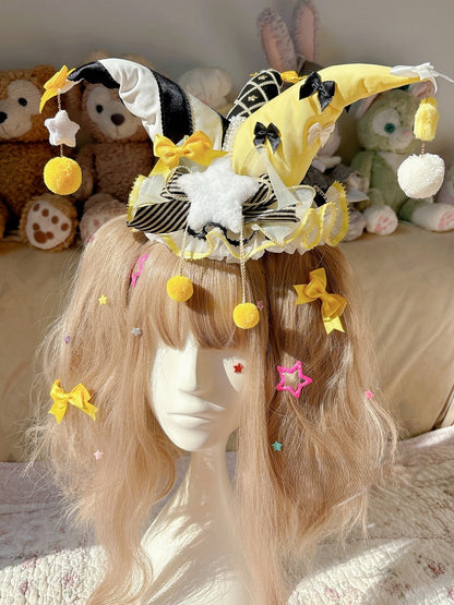 Pom-Pom and Multiple with Colors Bowknot Clown – Decorations Options Hat