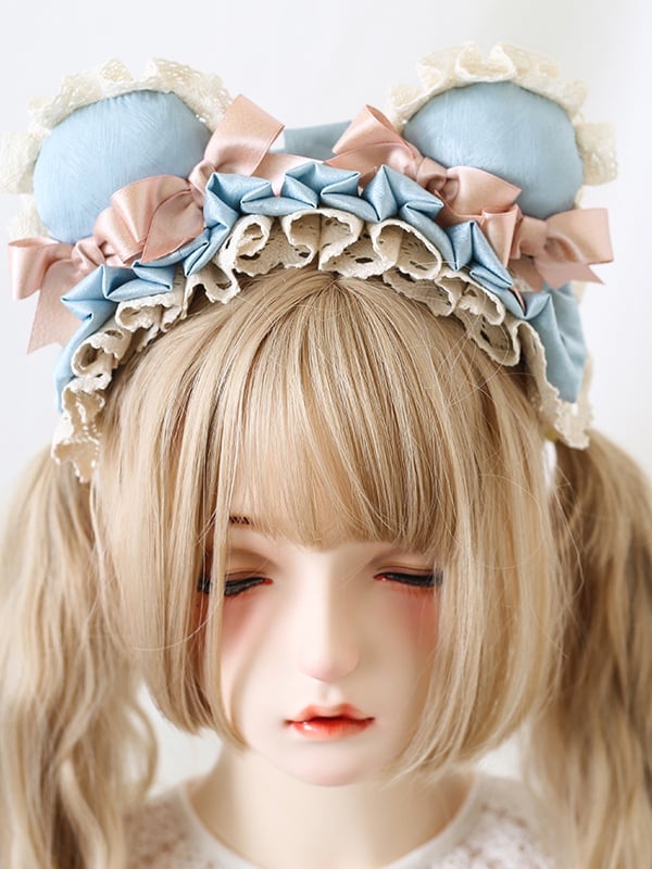 Pink and With Ears Plush KC Bear Detachable Green Lolita Dreamy / Cute