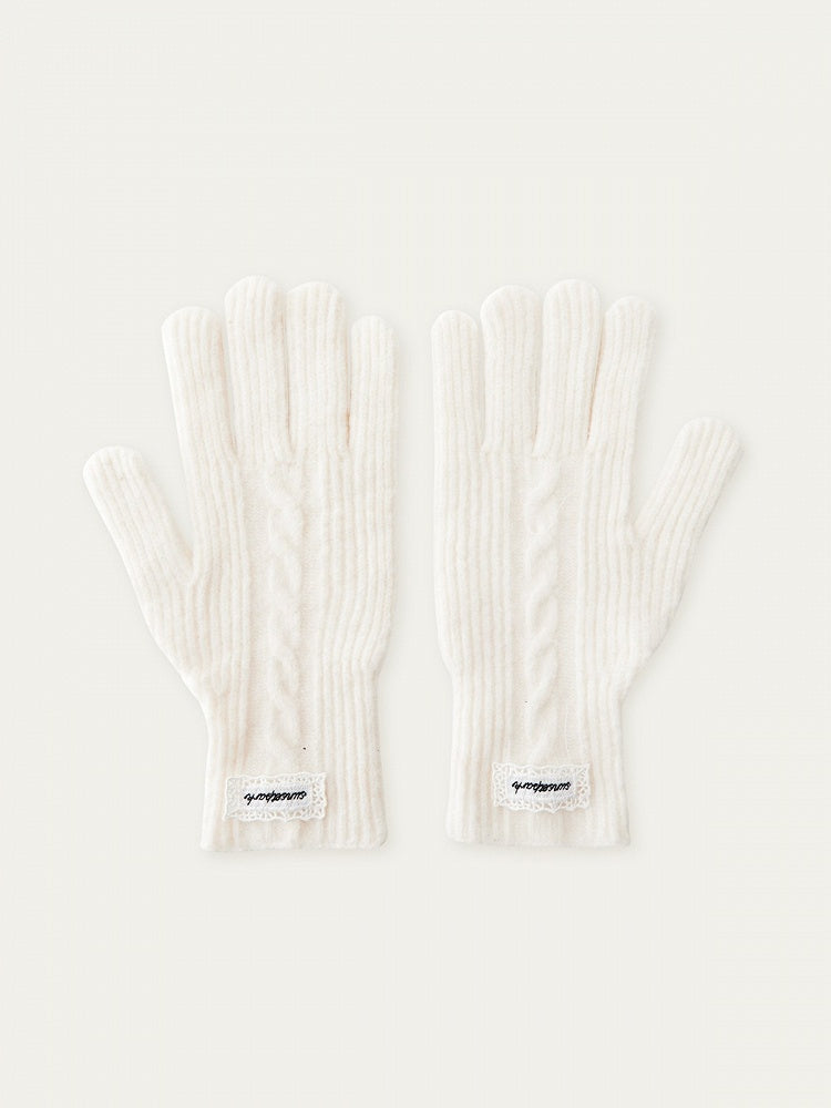 Braided Knit Gloves Kawaii Colors 3