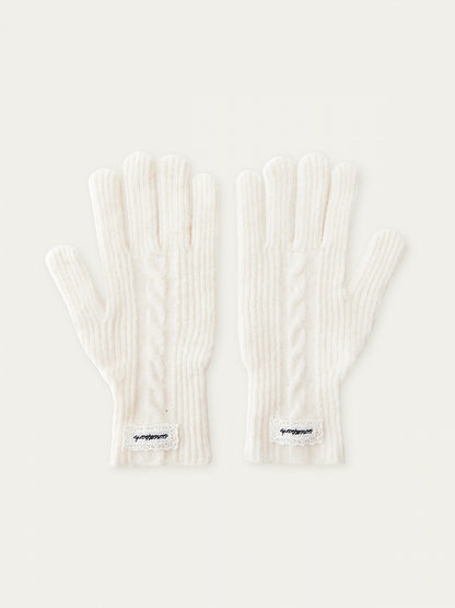 Braided Knit Gloves Kawaii Colors 3