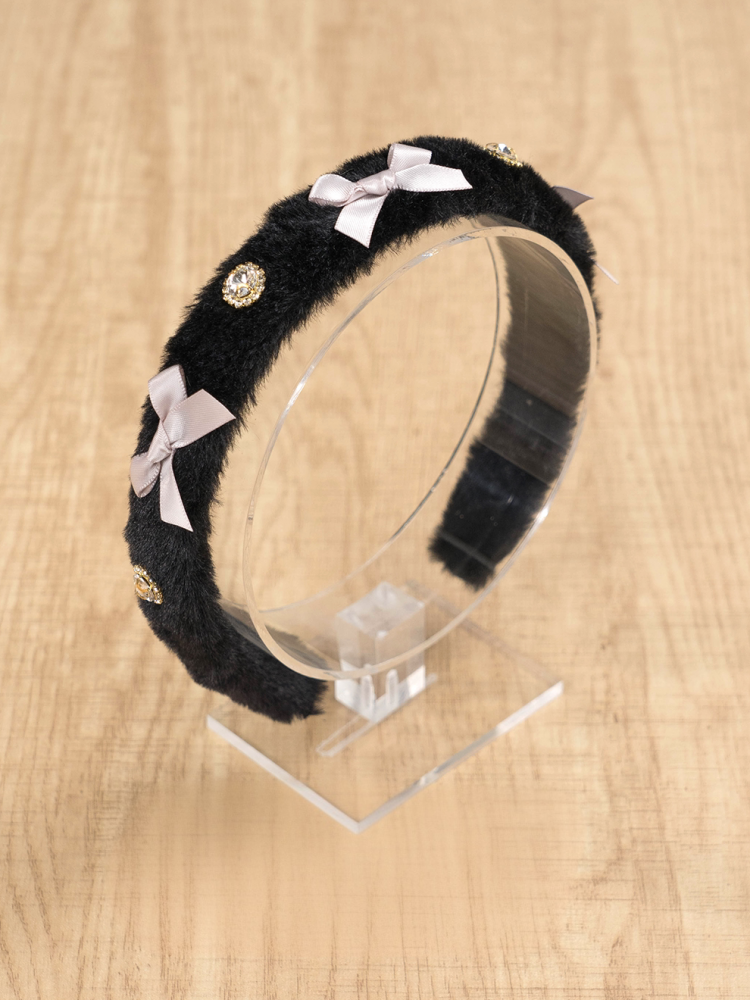 自雷系 ラインストーンとちょう結び ふわふわKC