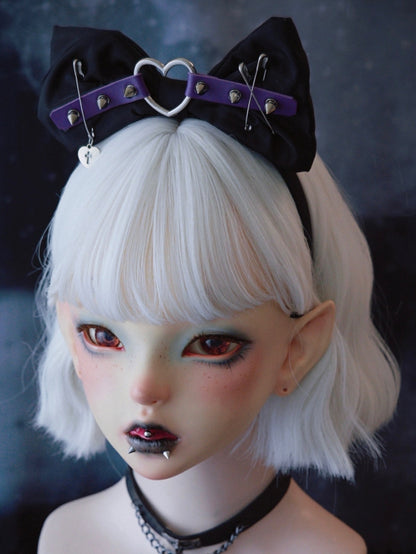 KC Studs And Purple Black With Heart Buckle