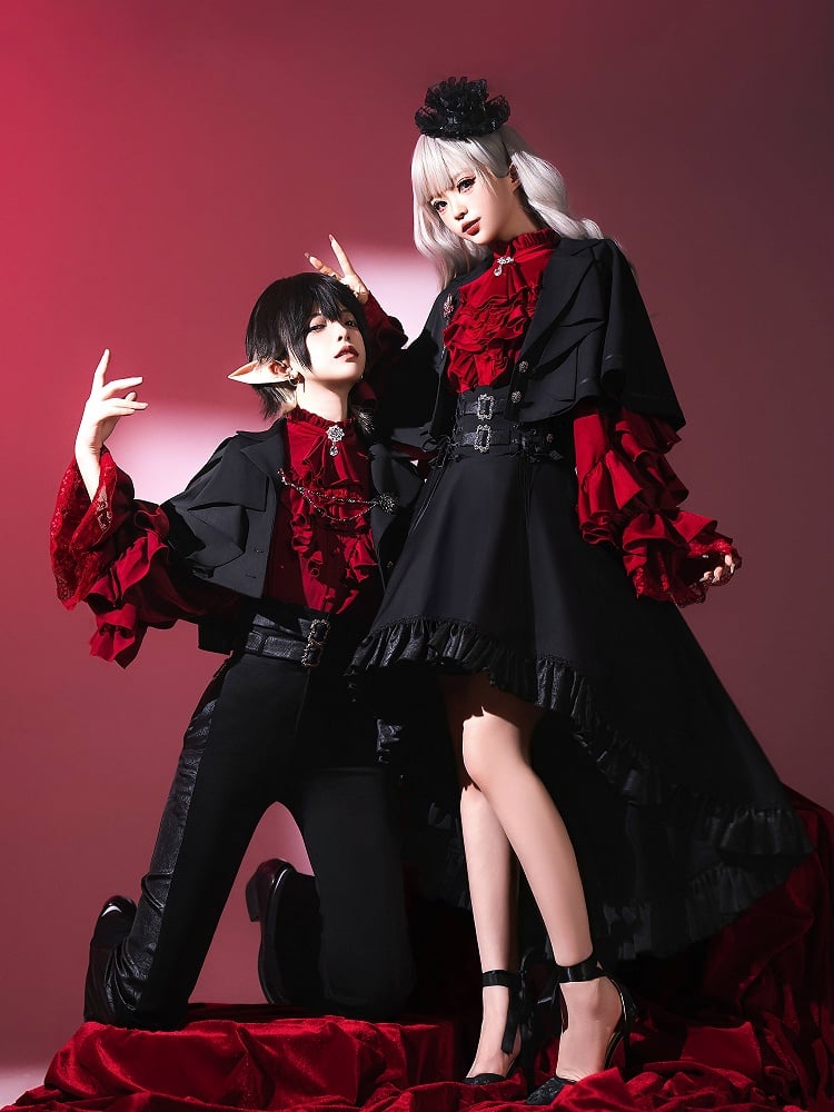 Ouji Black Lolita Blazer Cape Collar