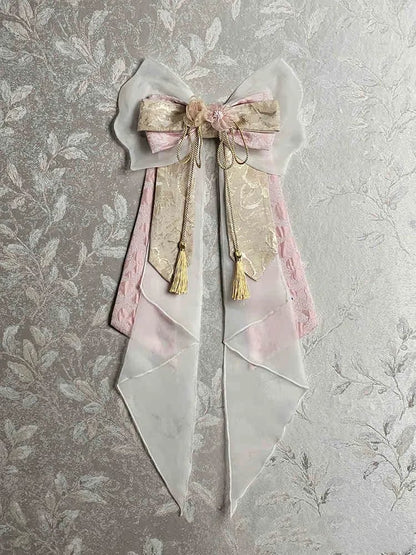 Lila Blau Kleid Accessoire Schleife Rosa Groß /