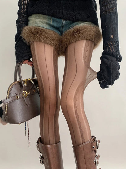 Pantyhose Stripe Semi-Sheer Wavy