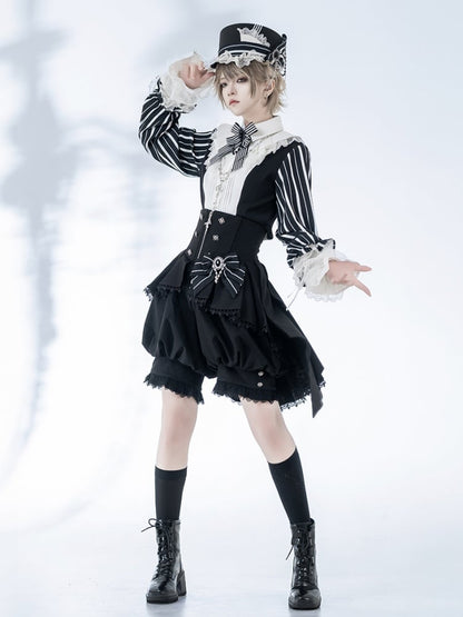 黒のコルセットベルト、ハイウエスト王子のロリータショーツ、サーカス風