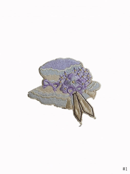Purple Embroidery / Hat Umbrella Brooch Flower