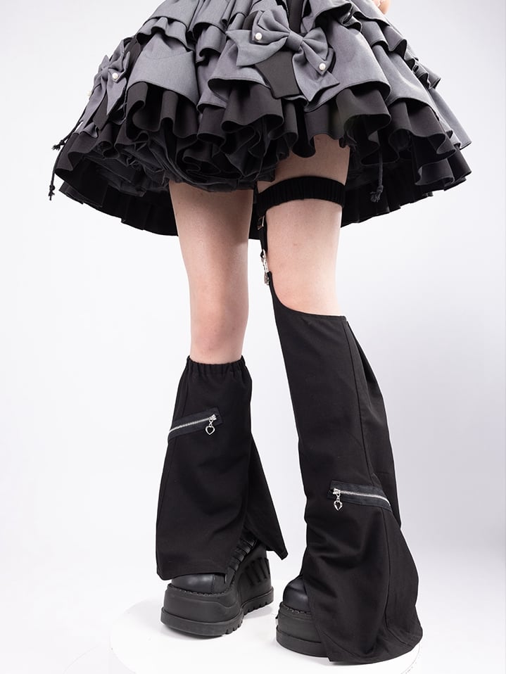 ブラックテックウェアレッグウォーマー